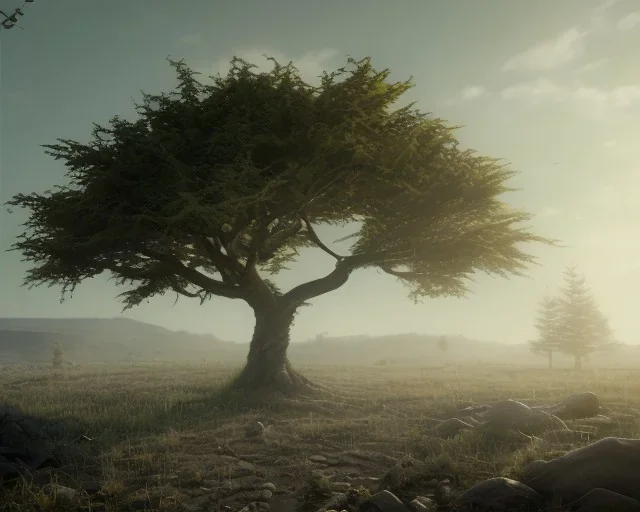 The last tree on the planet, ultra graphics, RTX, TXXA, SSAO, High quality,hyperrealistic, Super detailed, HDR,4k