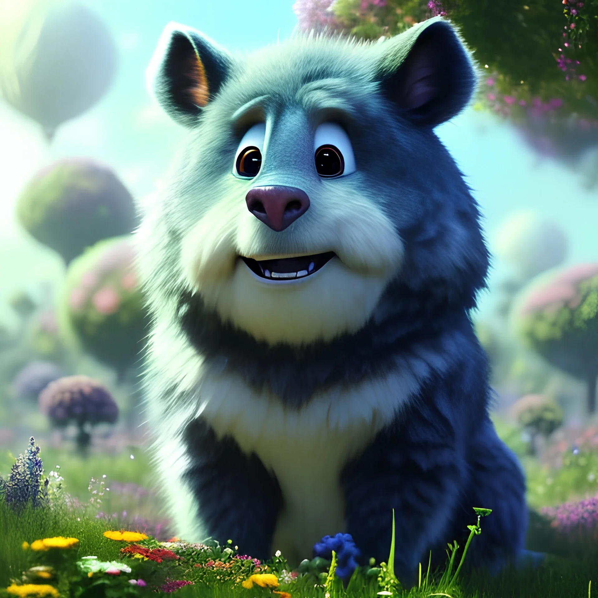 pixar style, volumetric summer garden environment and background, realistic painting of a Jim Cramer, looking excited, detailed digital painting, extreme dense and fine fur, anime, ornate, colour-washed colors, elegant, small minutiae, tiny features, particulars, centered, smooth, sharp focus, renderman gofur render, 8k, uhd, detailed eyes, realistic shaded volumetric lighting, sunlight caustics, backlight, centered camera view