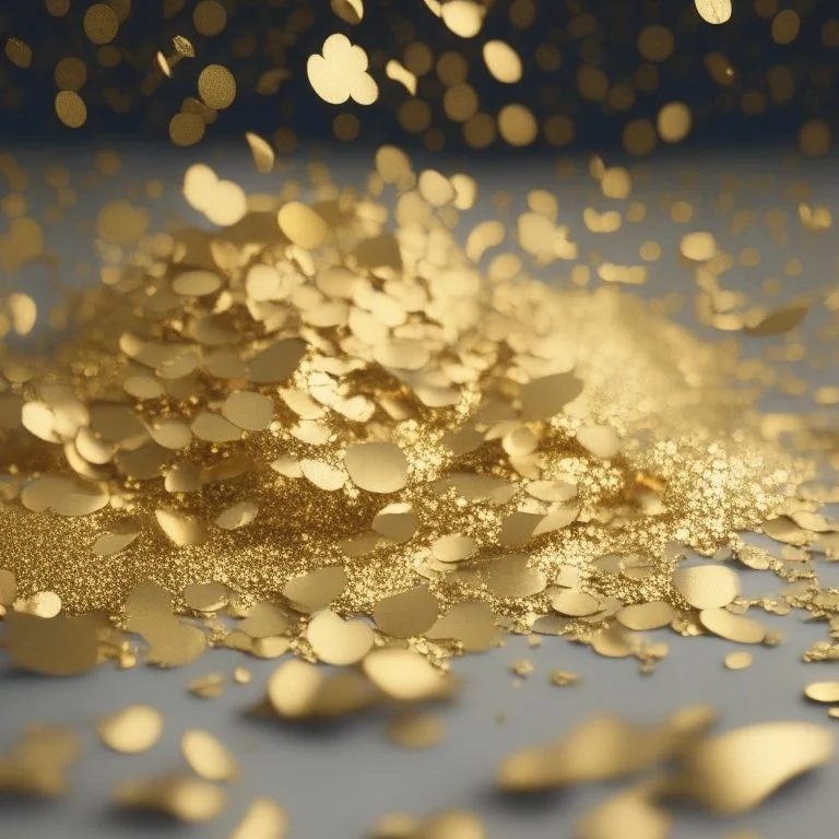 A picture of gold confetti