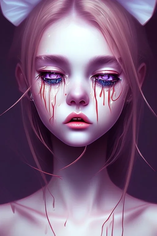 Crying girl, tears