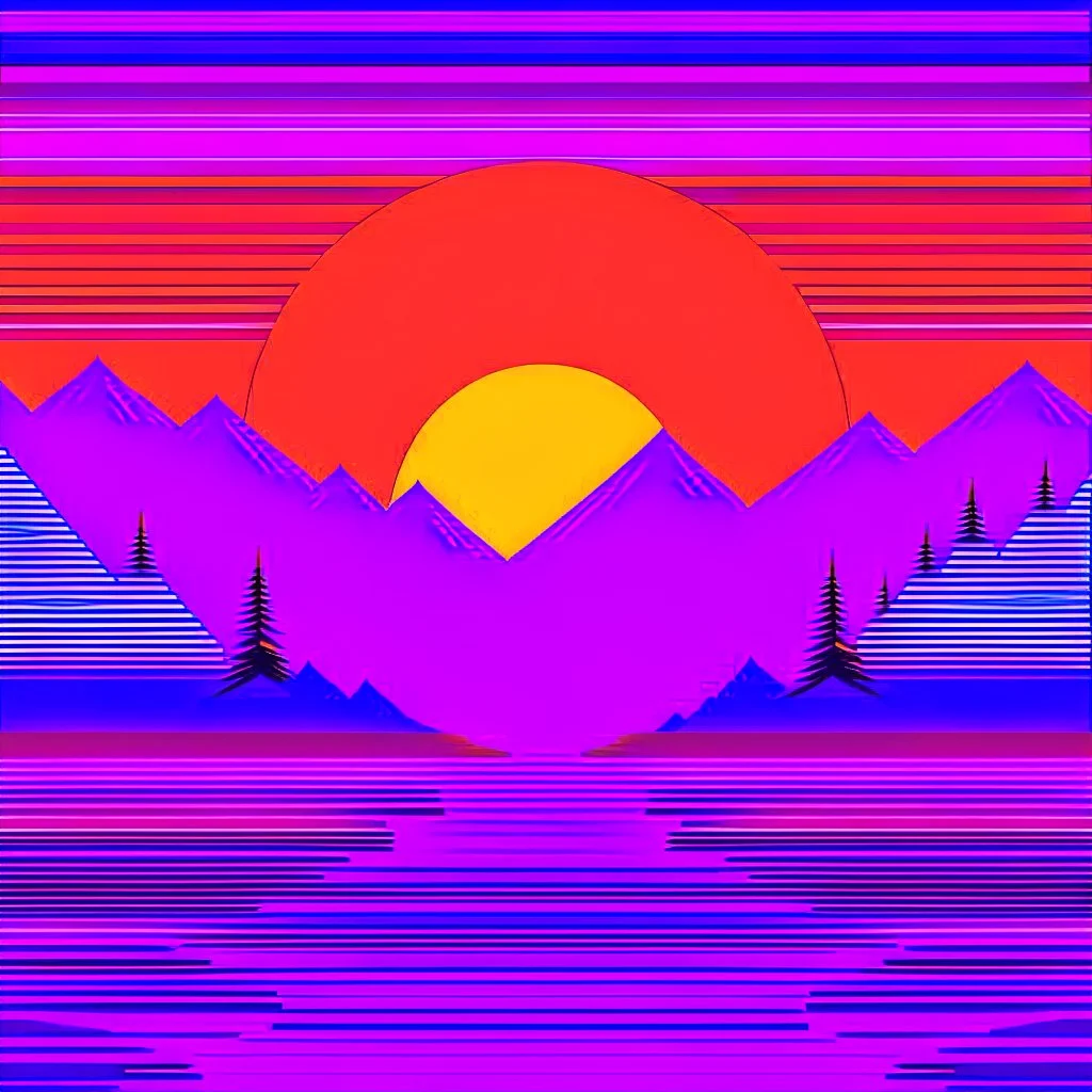 synthwave sunset