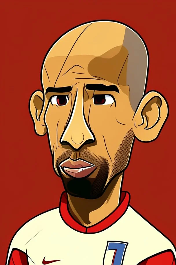 Thierry Henry French soccer player ,cartoon 2d