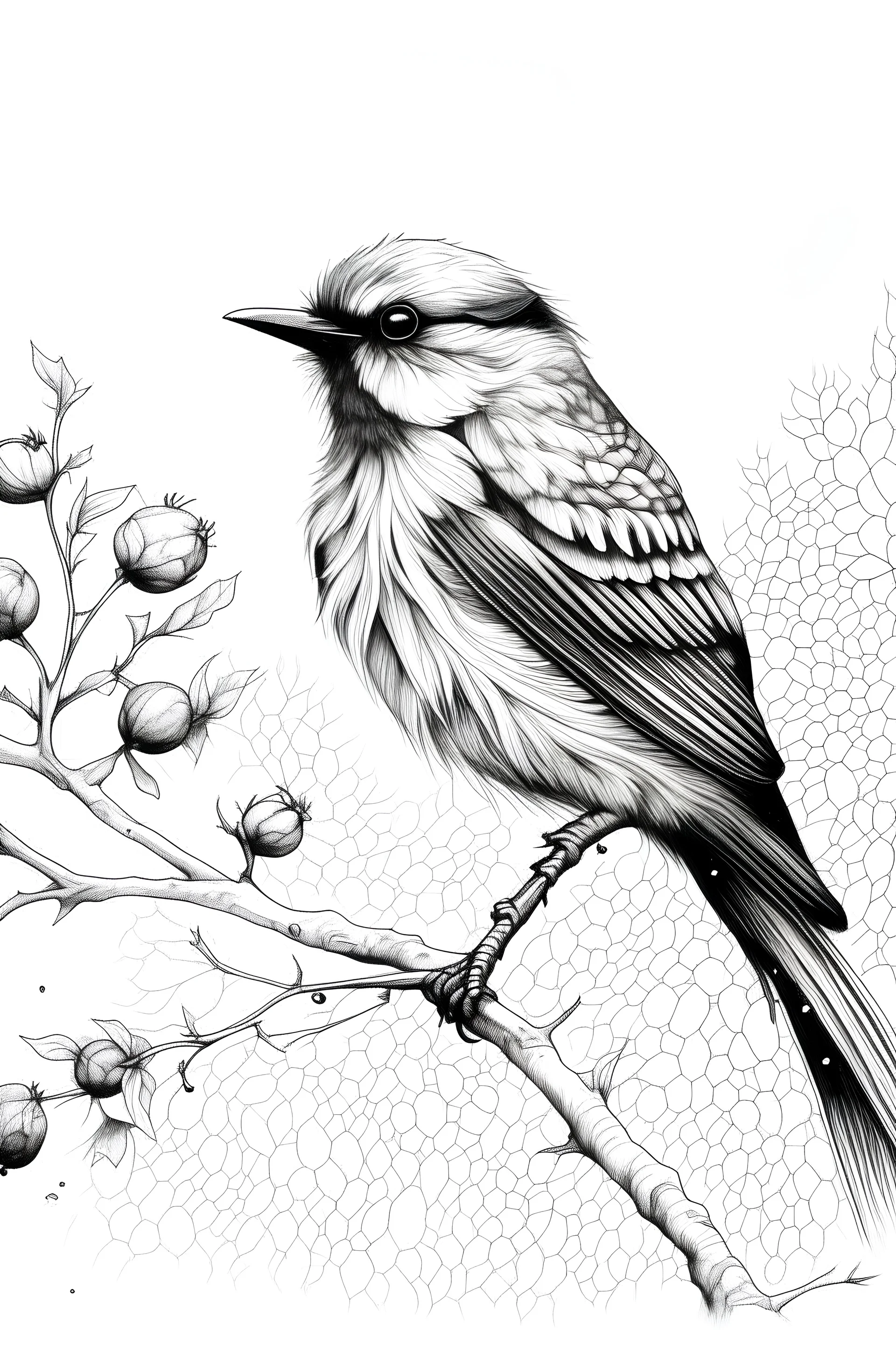 pencil drawing of a magical bird, black and white, | Stable Diffusion