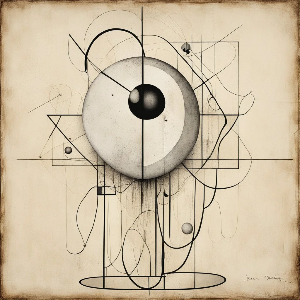 Dazzled by Doomsday, methadone dream frequencies, Style by Gabriel Pacheco and Joan Miro and Victor Pasmore and Jim Dine, surreal abstract art, nightmares symphony, de stijl, surreal masterpiece, juxtaposition of the uncanny and the banal, sharp focus, weirdcore