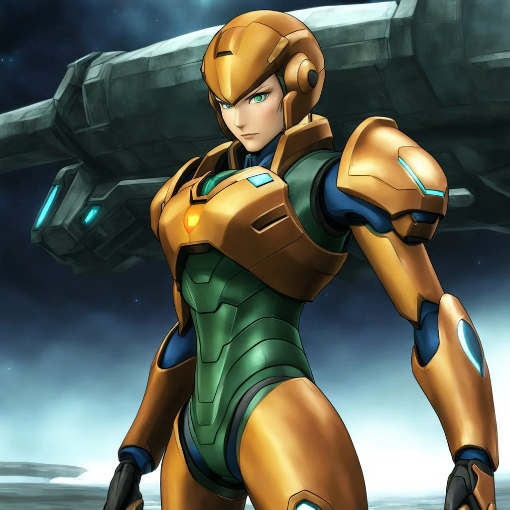 Samus barehead without helmet from Metroid Prime