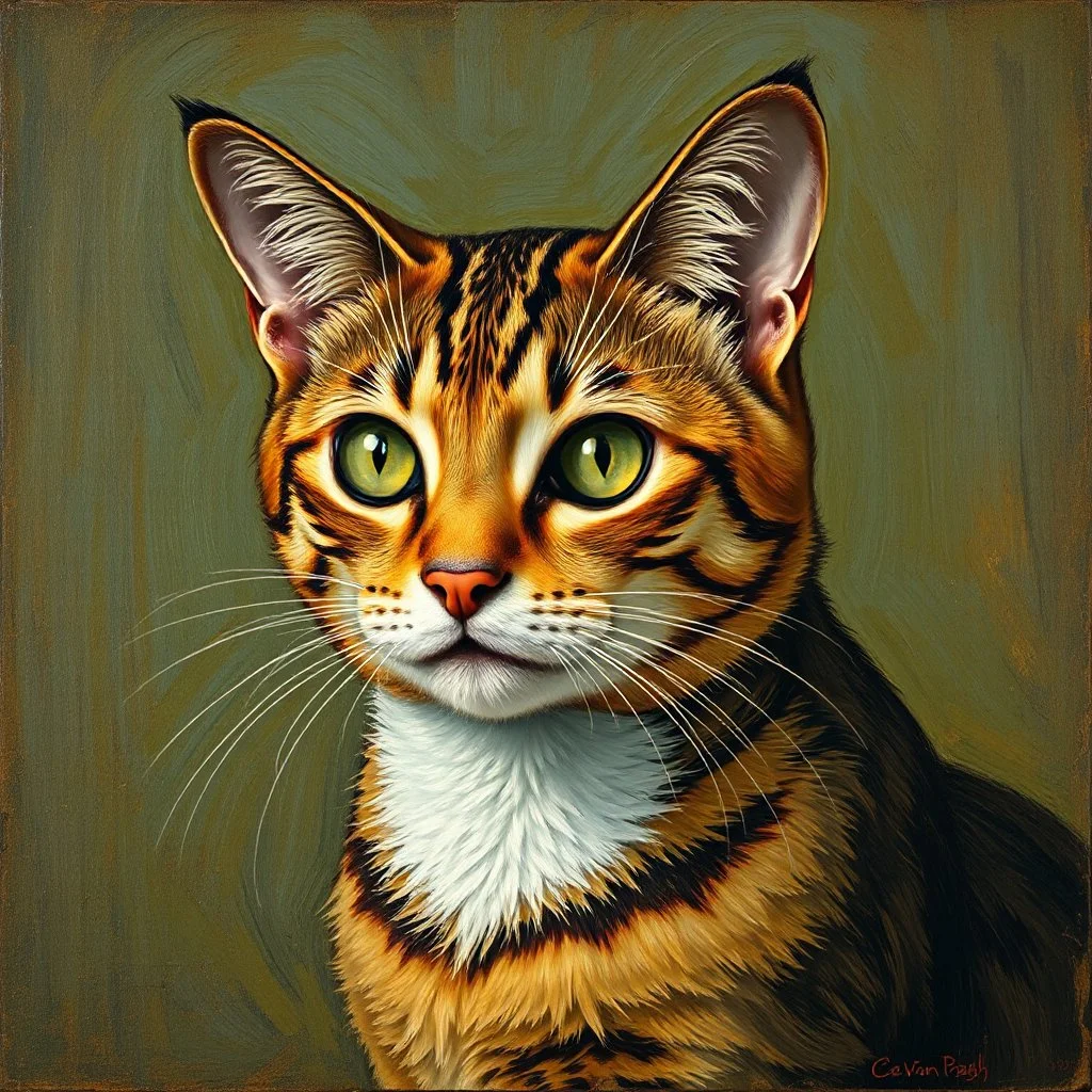 Portrait of a cat by Van Gogh