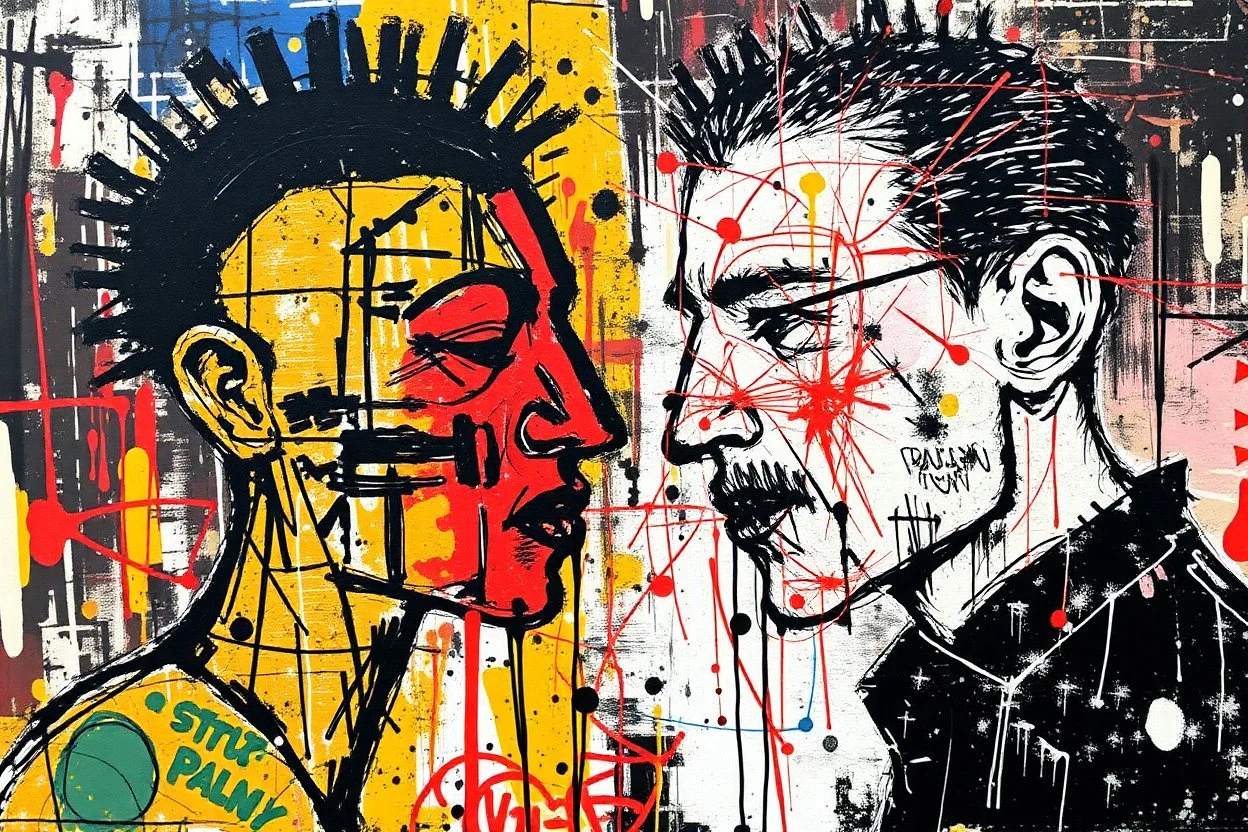 blurred lines and warped minds basquiat x pollock pixels on canvas