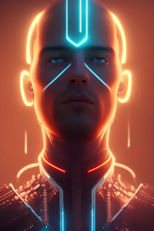 cyberpunk, head, men, portrai, tron