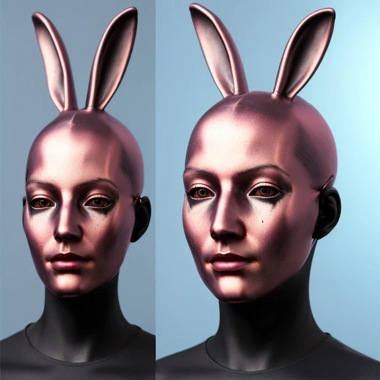 Portrait Rabbit mask, cyberpunk woman, black pink color, highly detailed, art stations, concept art, smooth, unreal engine 5, god rays, ray tracing, RTX, lumen lighting, ultra detail, volumetric lighting, 3d, finely drawn, high definition, high resolution.