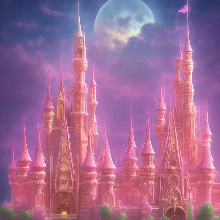 luminous pink castle