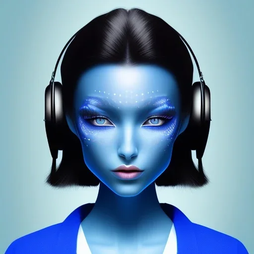 Blue Wearing make up avatar pandora