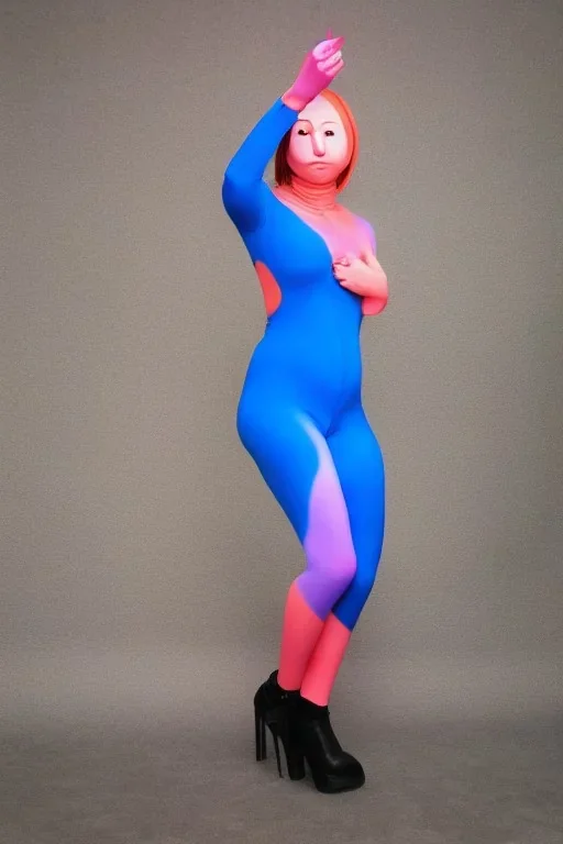 Portrait lady, full body shot, full-color long shot Zentai