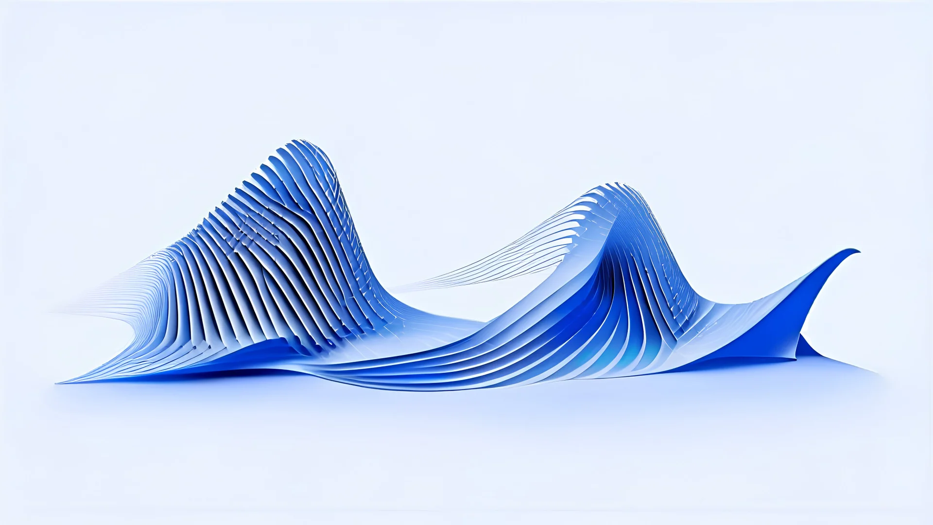 blue minimalist wave polygon wireframe with on a white background