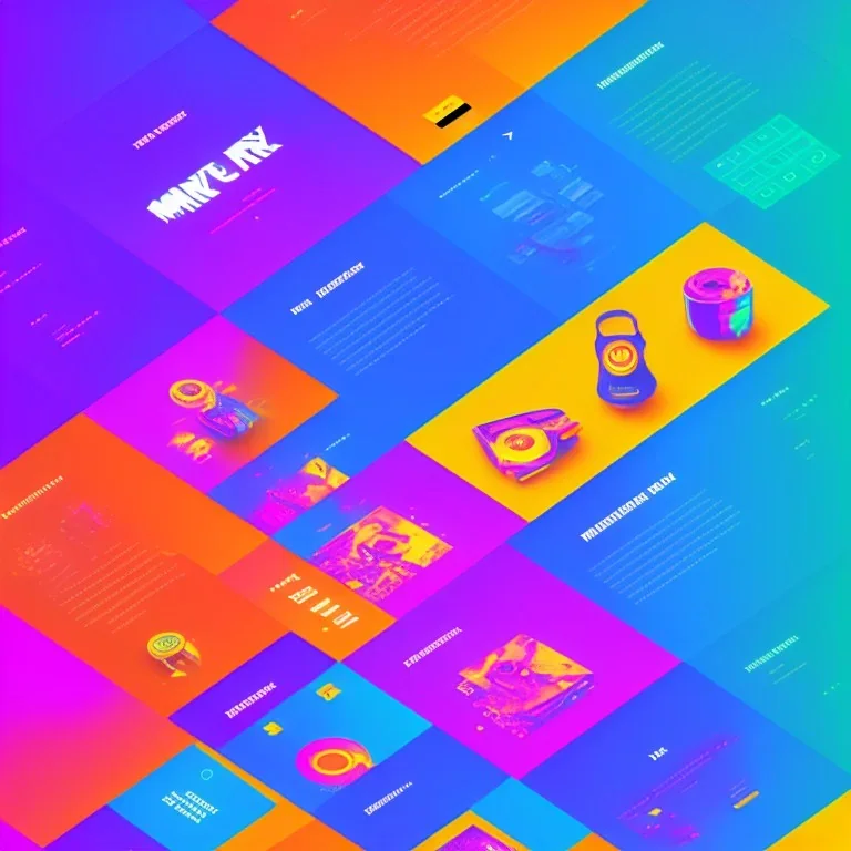 bright, colorful, halftone effect, Ui/Ux layout display