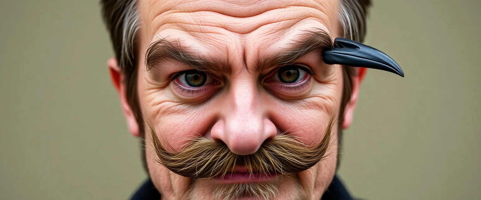 crow baby mustache man
