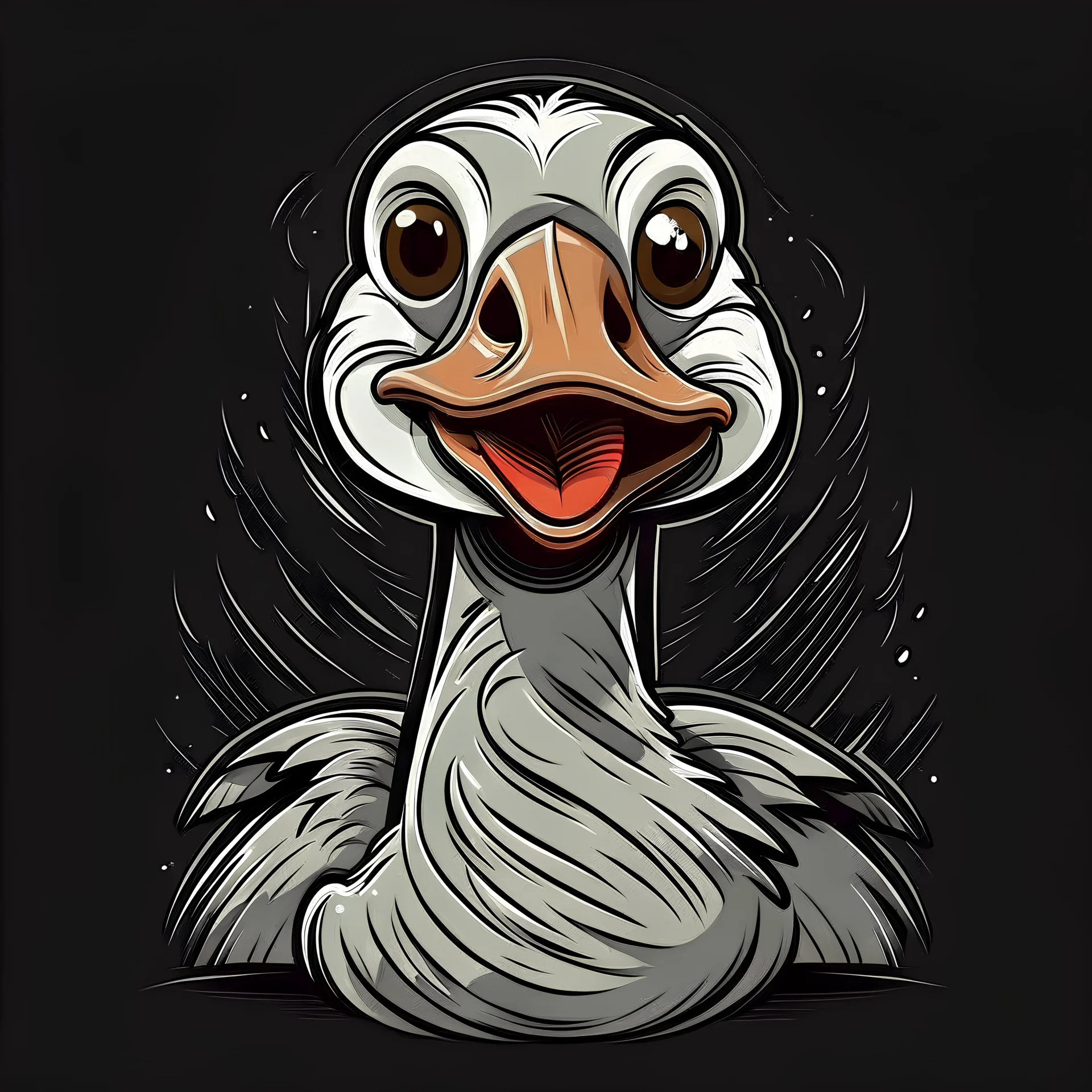 horror cartoon goose