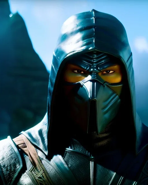 noob saibot, mask cover whole face and hood weapons , mortal kombat 11, highly detailed, hyper-detailed, beautifully color-coded, insane details, intricate details, beautifully color graded, Cinematic, Color Grading, Editorial Photography, Depth of Field, DOF, Tilt Blur, White Balance, 32k, Super-Resolution, Megapixel, ProPhoto RGB, VR, Half rear Lighting, Backlight, non photorealistic rendering