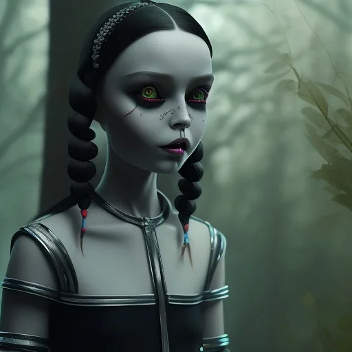 wednesday addams, hyper detail, octane render, unreal engine 5, 8k resolation