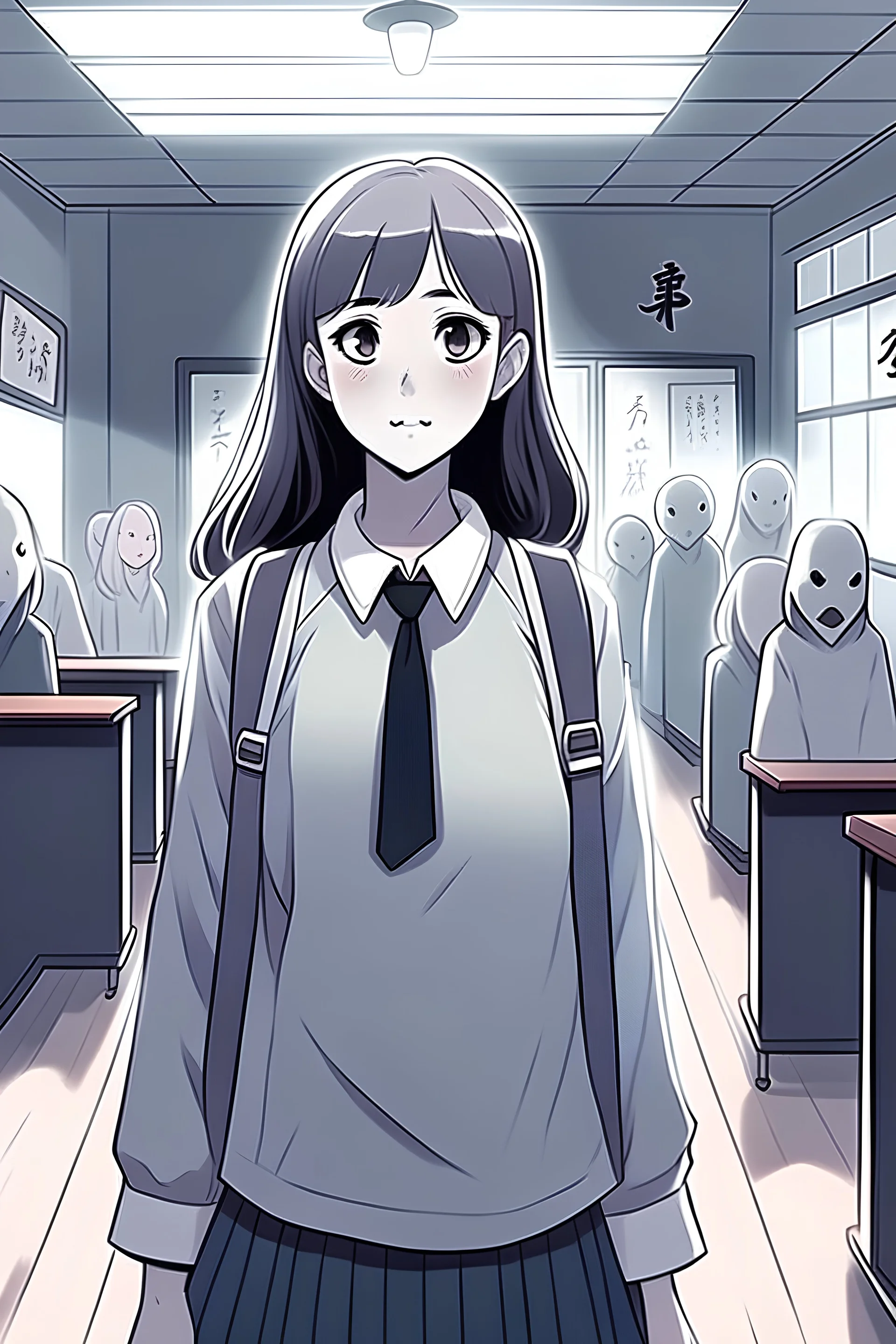 Ghost girl in high school