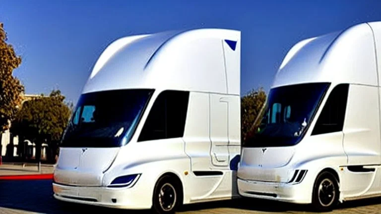 A Tesla semi-truck is parked, at the 'Plaza de la Constitución', in the city of Mexico. CINEMATIC. WIDE ANGLE LENS. PHOTO REAL.