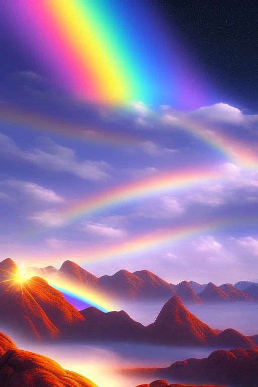 Very beautiful ufo rainbow futurist, intergalactic