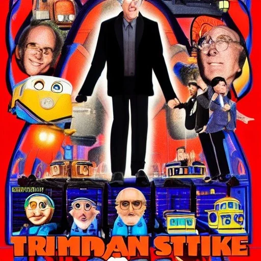 Larry David as Thomas the Tank Engine in a Saturday Night Fever dream movie poster