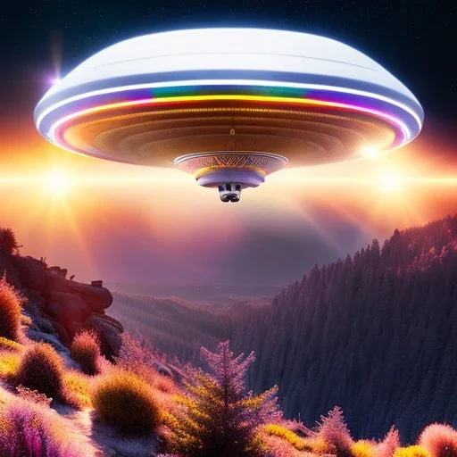 ufo, highly detailed, hyper-detailed, beautifully color-coded, insane details, intricate details, beautifully color graded, Cinematic, Color Grading, Editorial Photography, Depth of Field, DOF, Tilt Blur, White Balance, 32k, Super-Resolution, Megapixel, ProPhoto RGB, VR, Half rear Lighting, Backlight, non photorealistic rendering