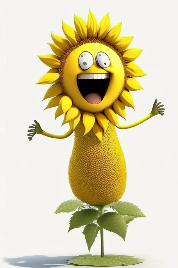 cheery sunflower avatar singing full body