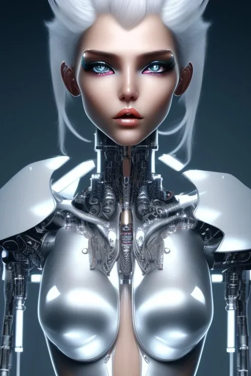 cyborg, white hair, sexy, perfect, real, dream