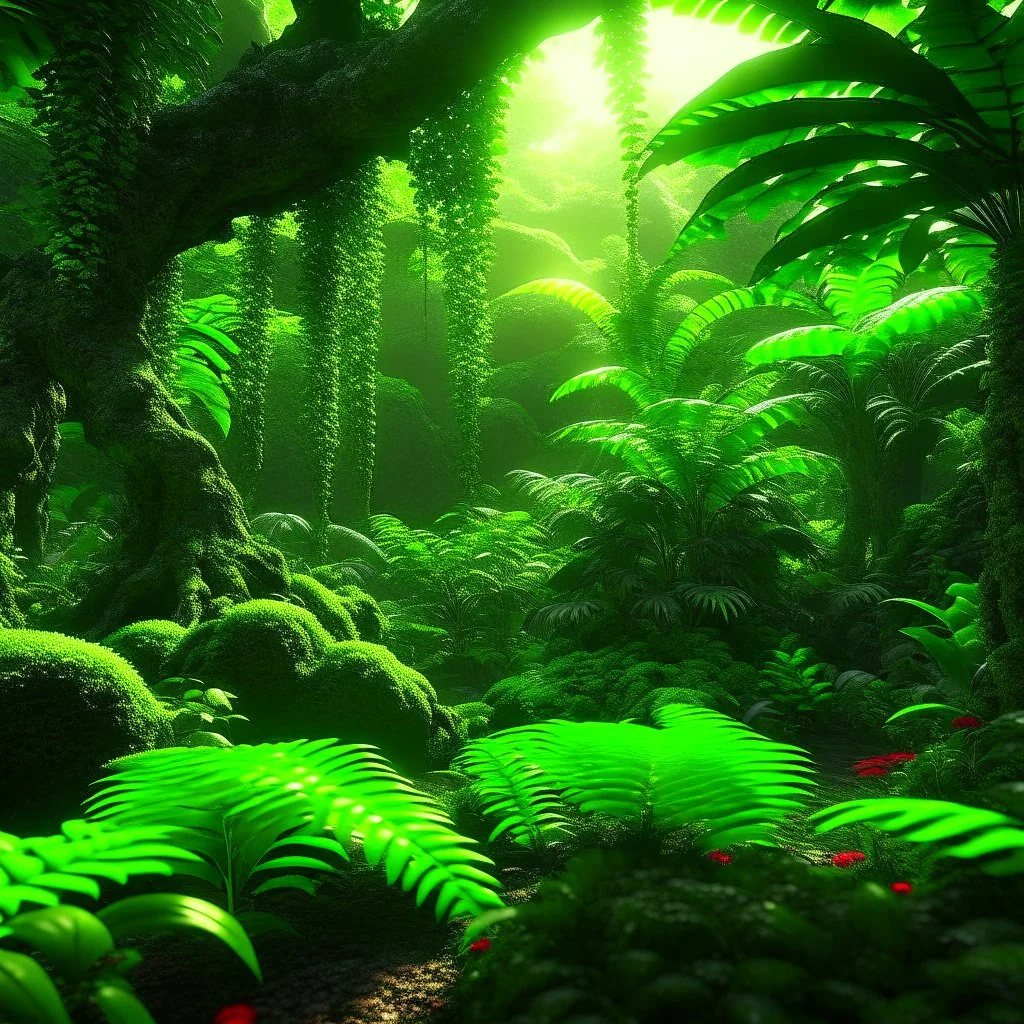 Selva tropical, Arte digital 3D, calidad ultra, hiperdetallado, 8k