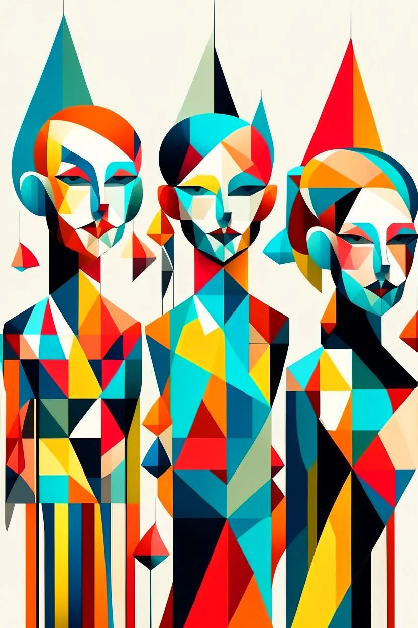 geometric people abstract