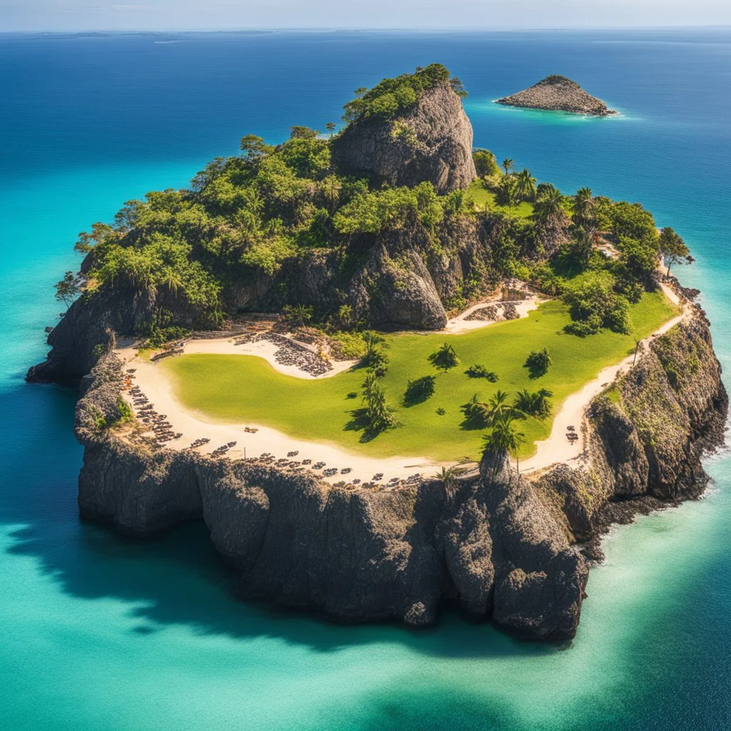 Tortuga pirate island, with the skull rock