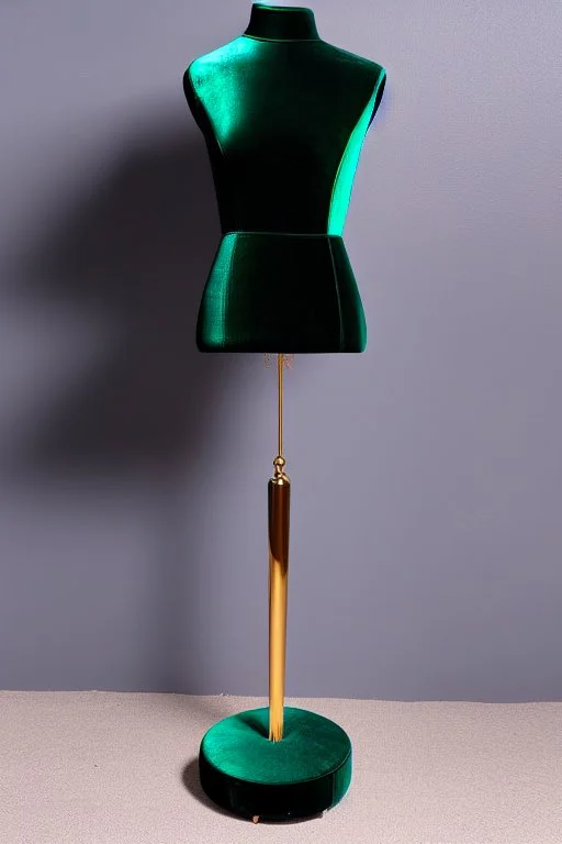 dark green velvet Necklace Mannequin Stand on a luxury table