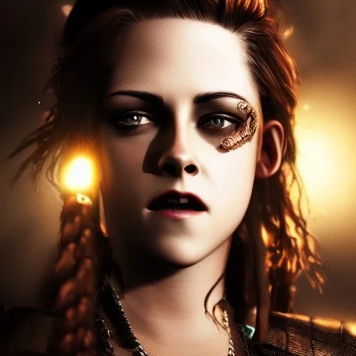 Kristen Stewart steampunk character very detailed cinematic unreal engine photo realistic, dramatic lighting