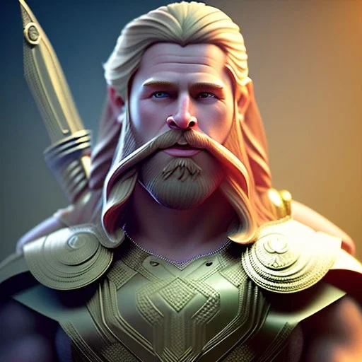 Clash of clans art style of a cute thor, full body, by mobeius, au naturel, hyper detailed, digital art, trending in artstation, cinematic lighting, studio quality, smooth render, unreal engine 5 rendered, octane rendered, art style by klimt and nixeu and ian sprigger and wlop and krenz cushart