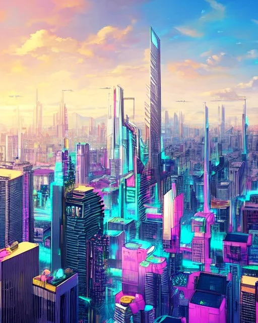 Cyberpunk cityscape