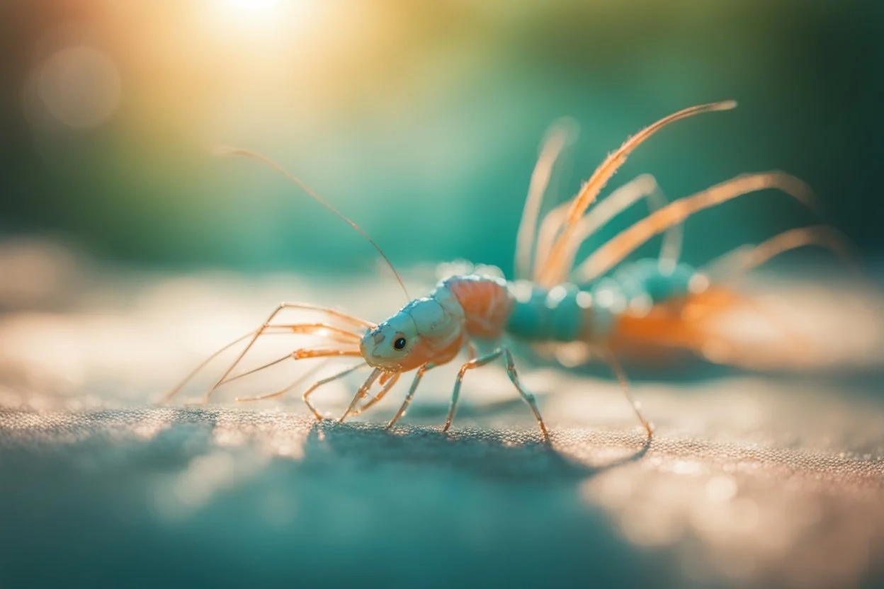 RGB turquoise 0-144-149 prawn in sunshine, ethereal, cinematic postprocessing, bokeh, dof