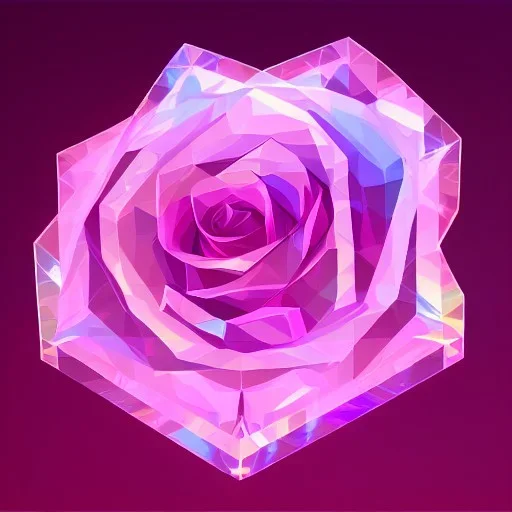 transparent multicolor crystal rose