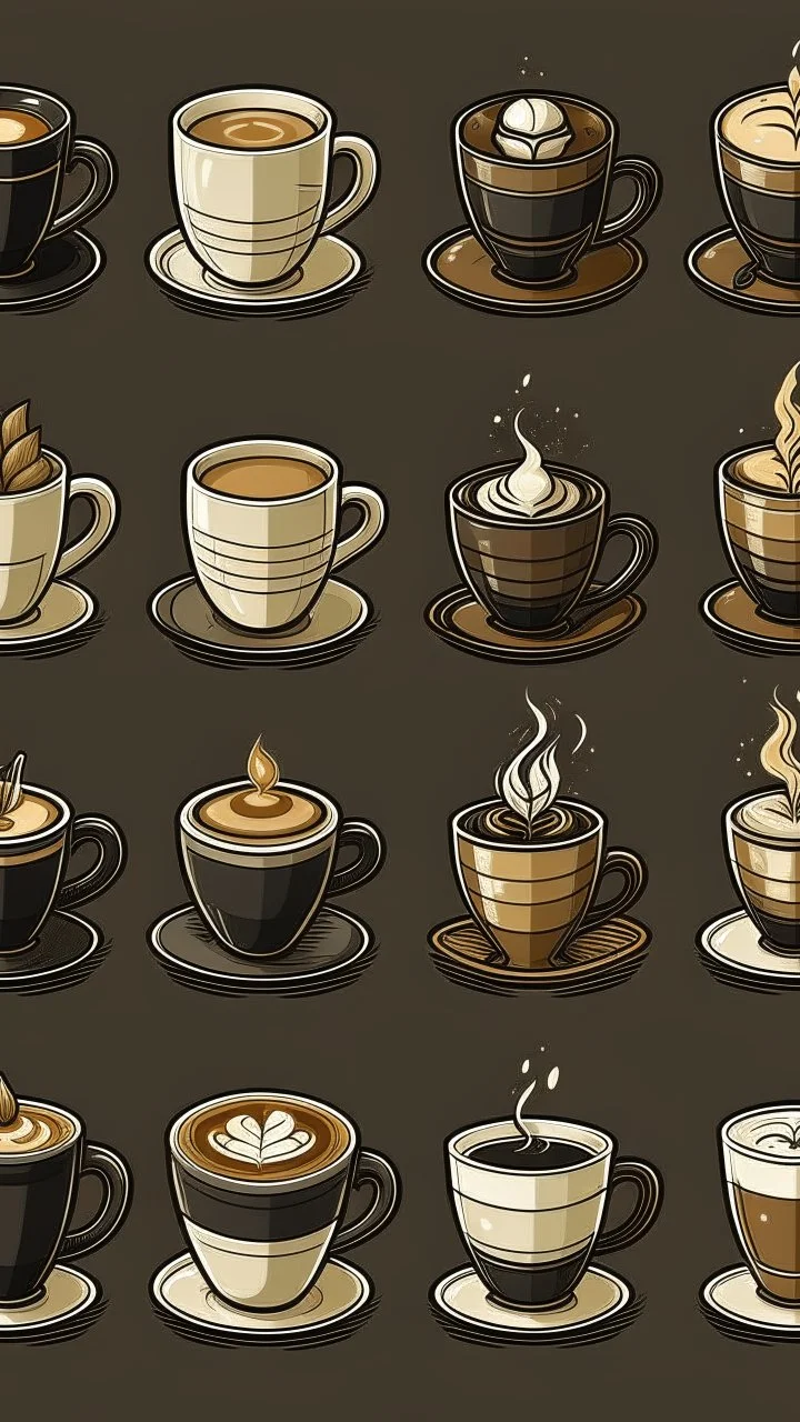 Pictures of coffee in different styles