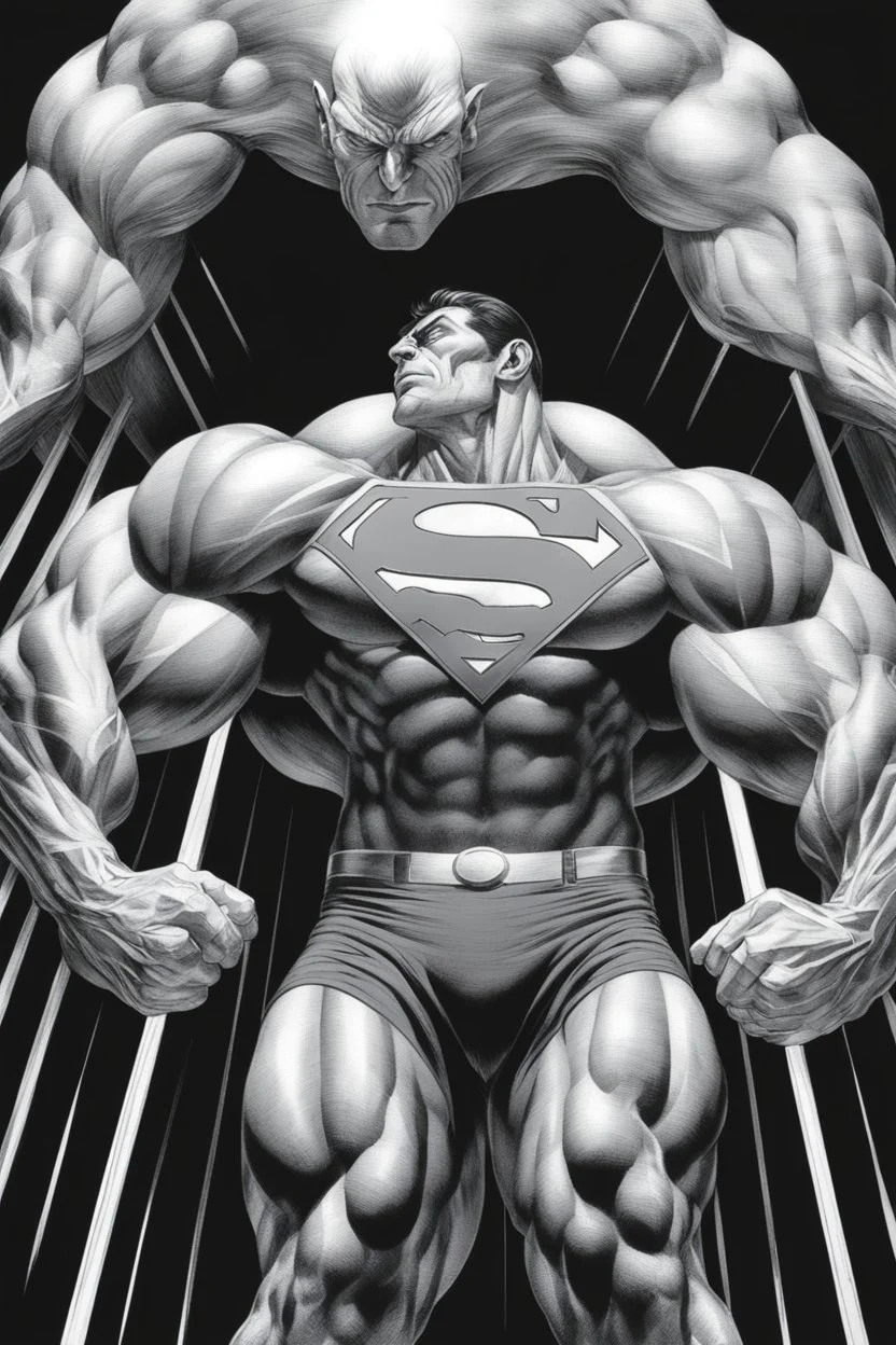 an extremely muscular Superman in the art style of Alex Ross