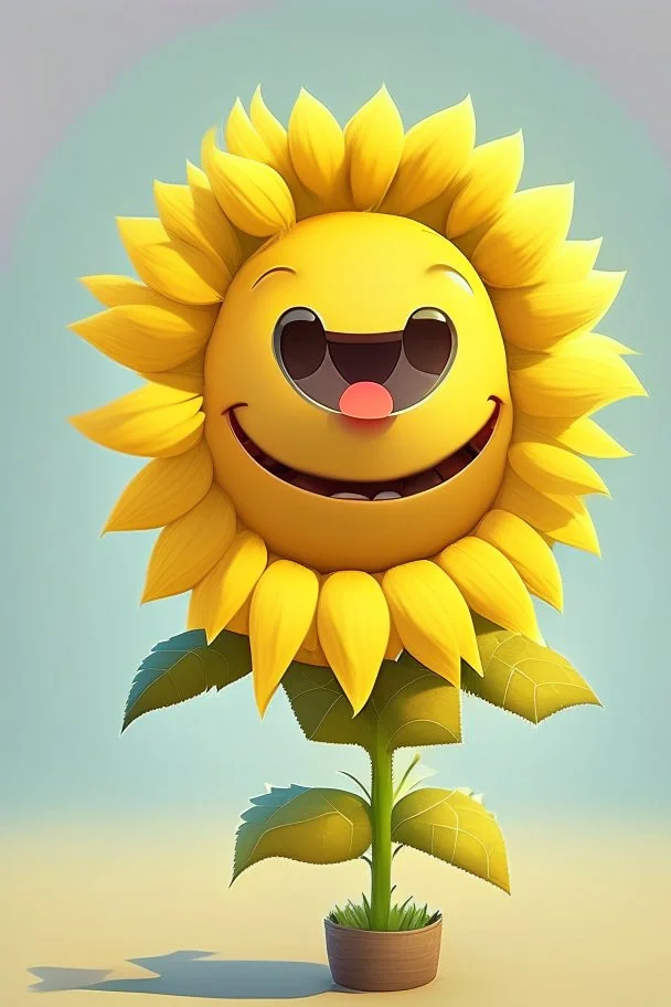 cheery and cute sunflower avatar full body