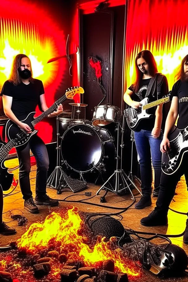 Firestarter, studio de radio, musique metal