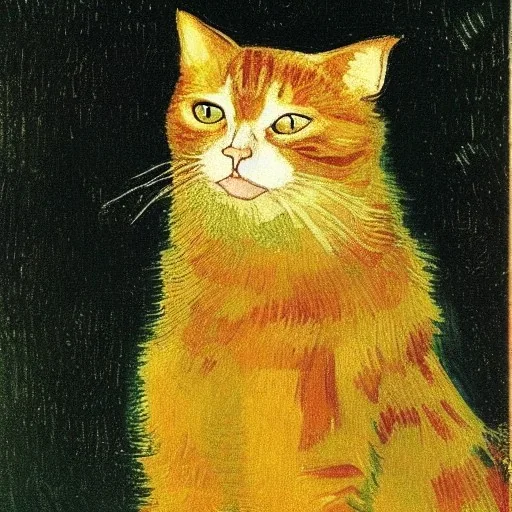 Portrait of a cat by Van Gogh