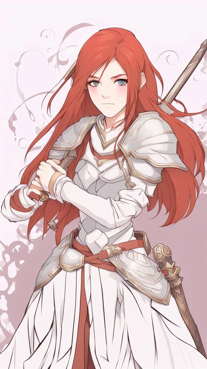 Teenaged Female Red haired kitsune paladin/bard