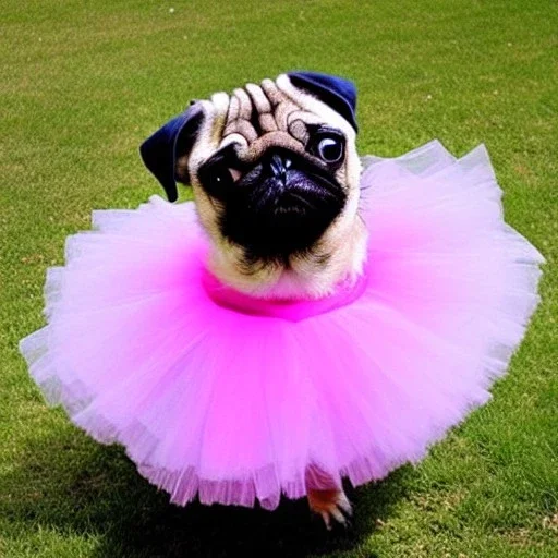 dancing pug wearing a tutu