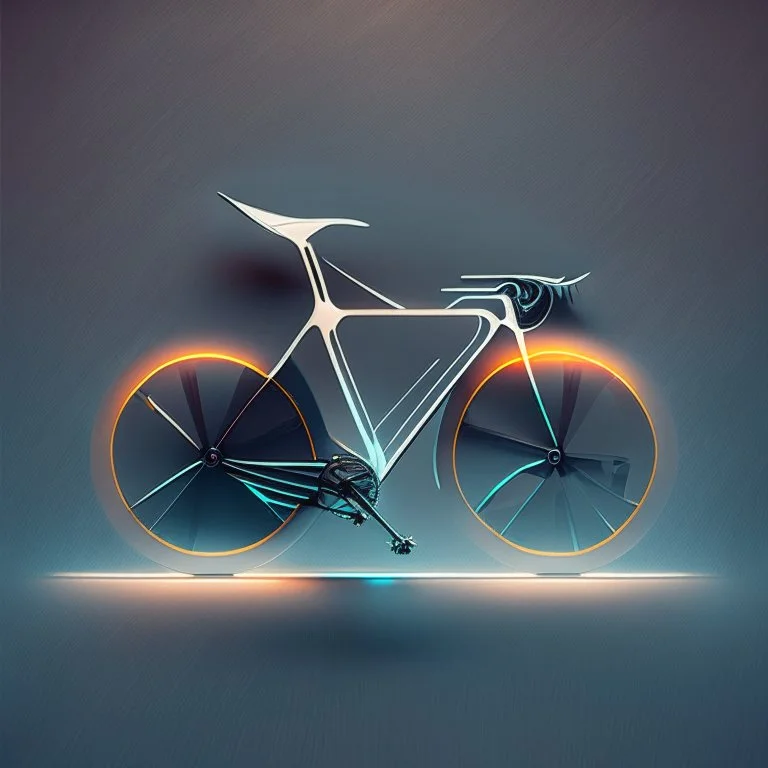 minimalistic bicycle digital art. Futuristic