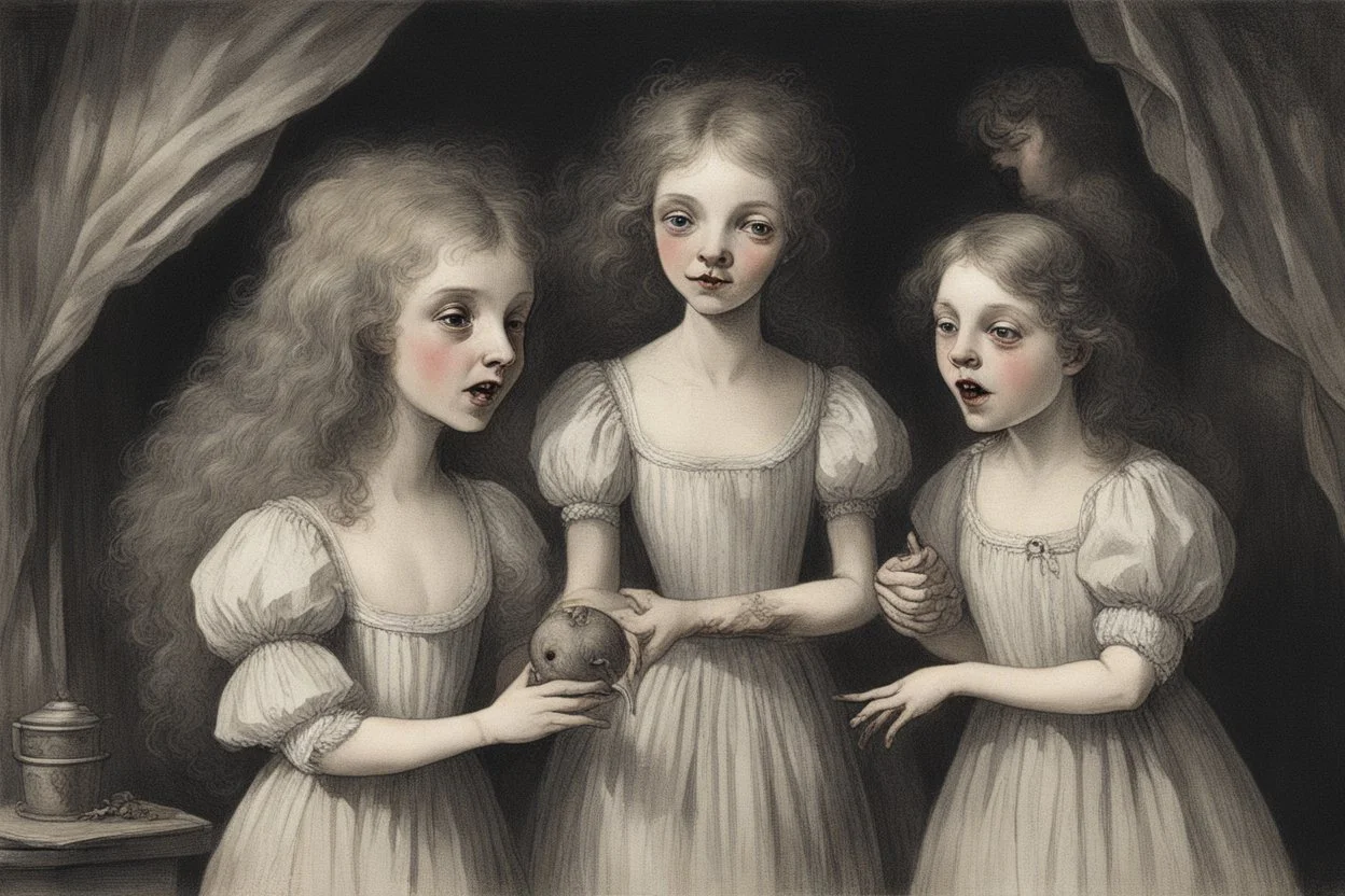 The sisters' laughter was shrill, harsh, mocking, it seemed capable of extinguishing any spark of hope if the witches could find it in the dark and lonely heart of the Monster. Lucinda, as usual, spoke first. The monster, as if hypnotized, did not take his eyes off her face. The witch resembled a strange animated doll with a porcelain face and a shabby dress. Lucinda's voice was even more terrifying—mechanical, monotonous, devoid of intonation.