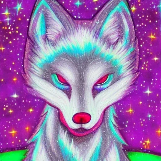 A magical sparkle wolf