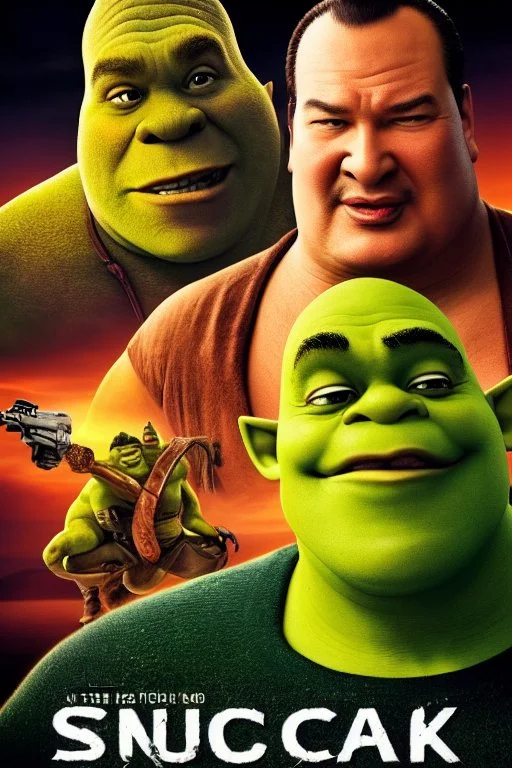 action movie poster starring shrek and steven seagal