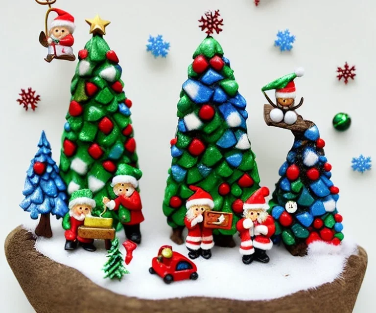 Cute tiny world Christmas diorama